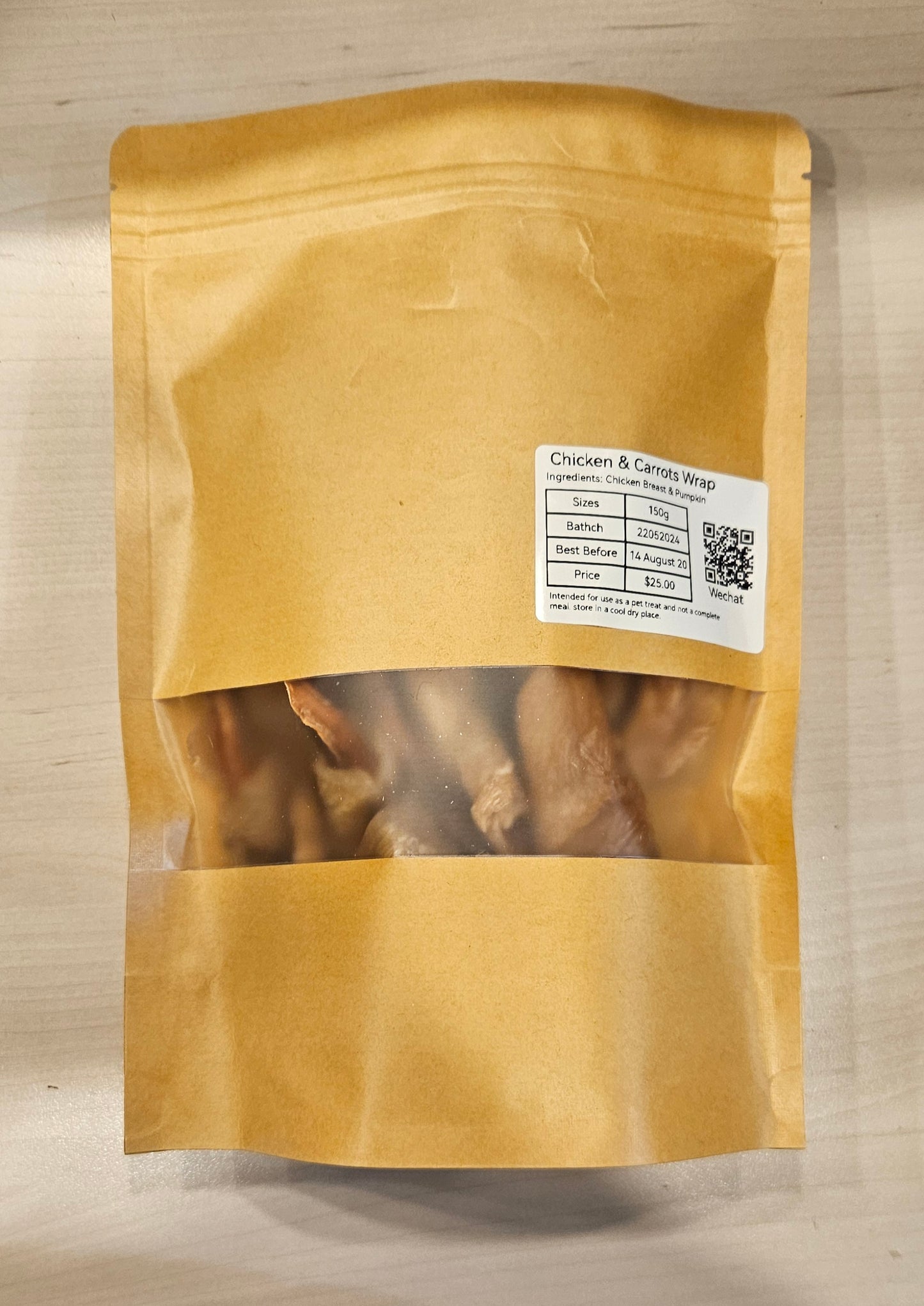 Home Made Pet Treats Chicken & Carrot 150g