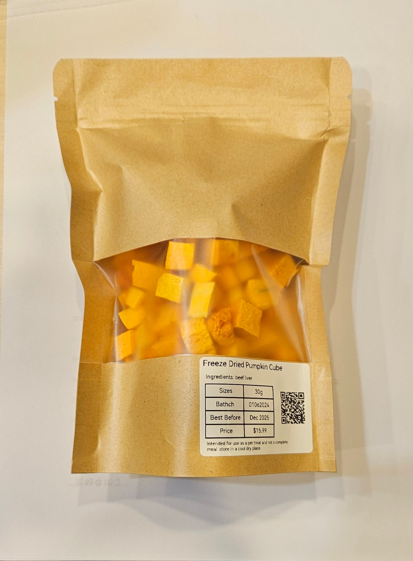 Freeze Dried Pumpkin Cubes 30g
