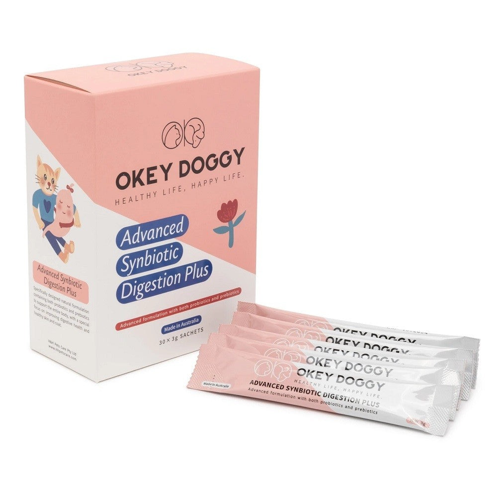 OKEY DOGGY ADVANCED SYNBIOTIC DIGESTION PLUS FOR CATS & DOGS 30X3G SACHETS