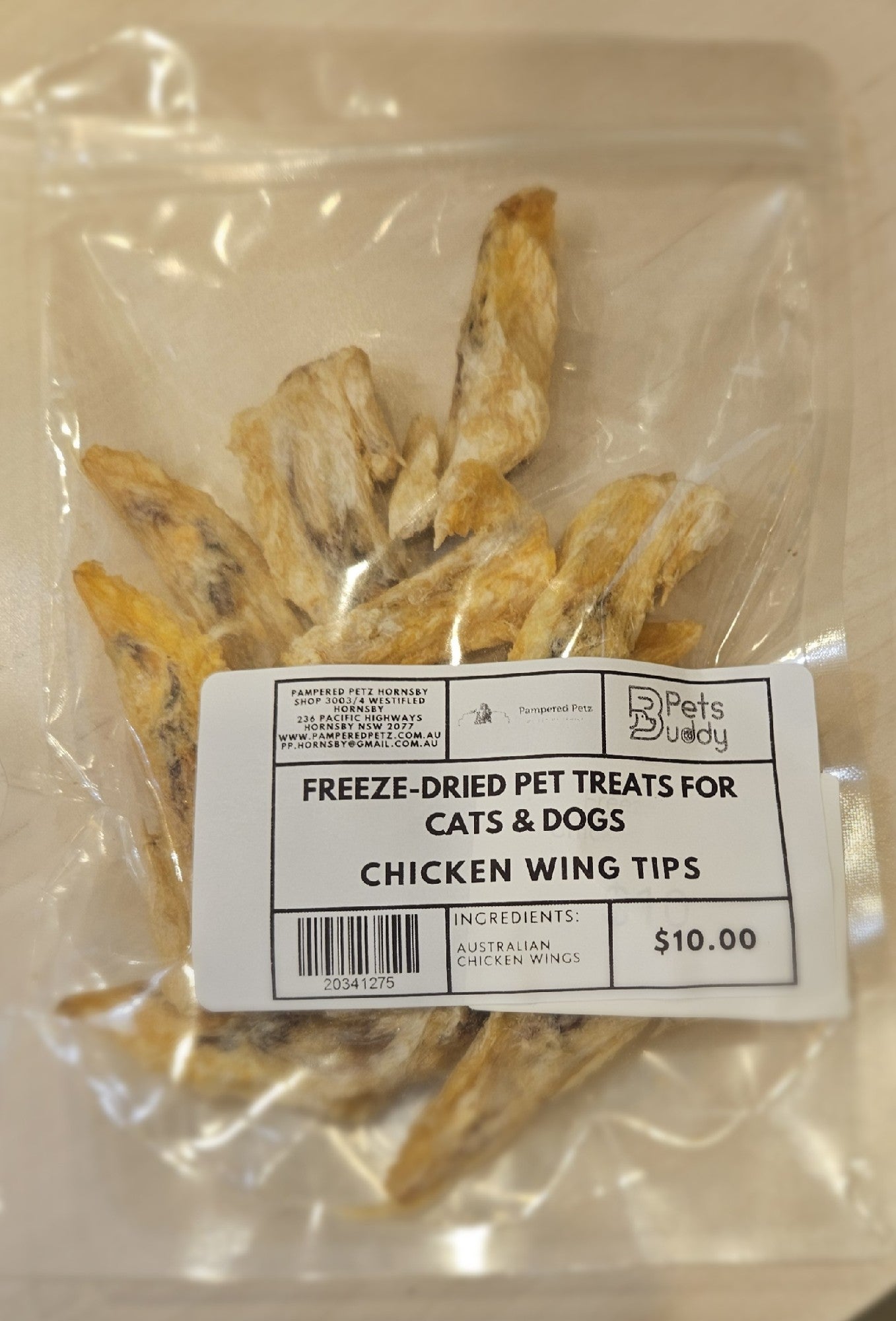 PETSBUDDY Freeze Dried Chicken Wing Tips $10.00 Pack