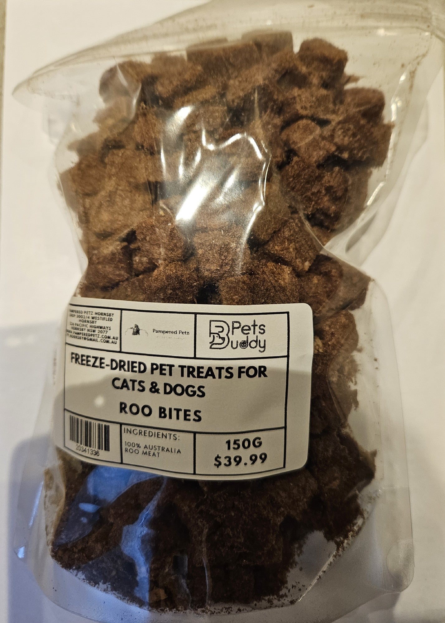 PETSBUDDY Freeze Dried Treats Roo Bites 150g