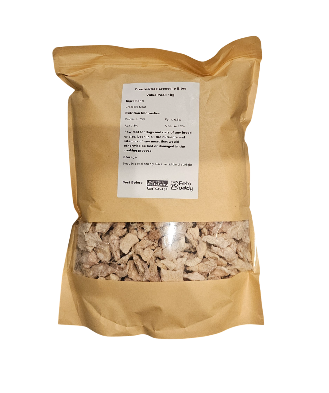 PETSBUDDY Freezedried Treats Crocodile 1Kg