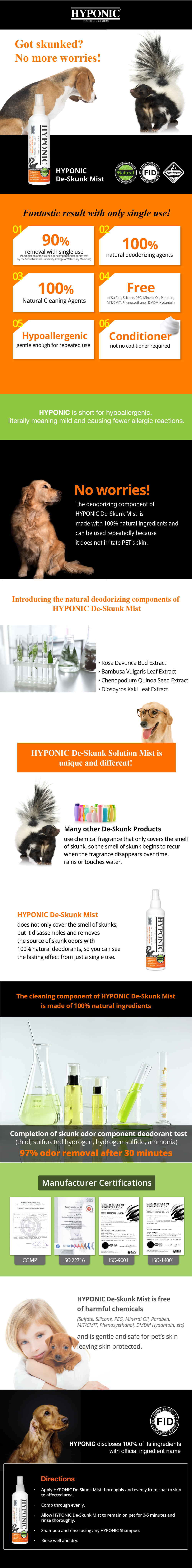 HYPONIC De-Skunk Mist (for pets) 55ml