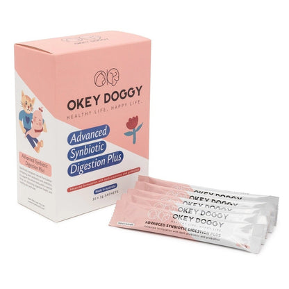 OKEY DOGGY ADVANCED SYNBIOTIC DIGESTION PLUS FOR CATS & DOGS 30X3G SACHETS