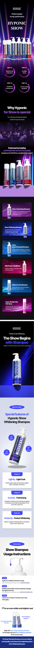 HYPONIC for SHOW DOGS Cypress Water Shampoo (for dogs_Whitening) 15ml
